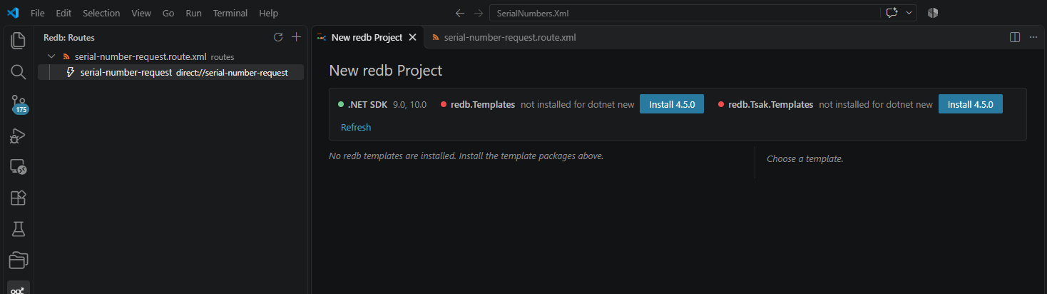 Template packages not installed: Install 4.5.0 buttons